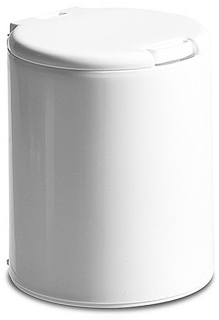 구디푸디 원터치 소품 화장솜 면봉 케이스 원형, 화이트, 1개