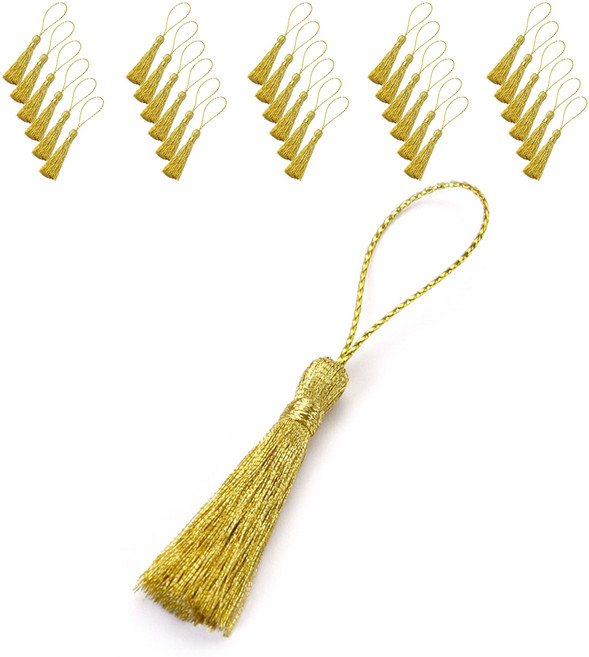 인디케이 미니 태슬, 골드, 7.5cm, 50개