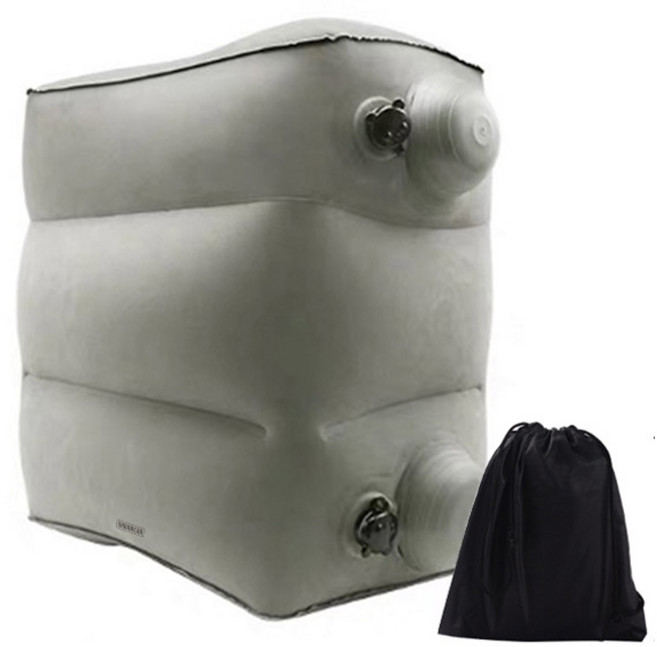 어반카 차량용 심플 다용도 에어 발쿠션 + 보관 파우치, 그레이, 1세트