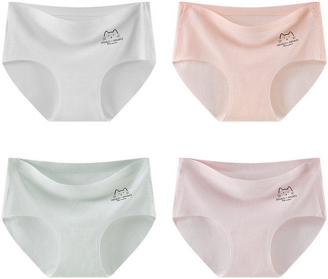 아이뿜 여아용 미야오캣 심리스 무봉제 삼각 팬티 4종 세트 C04