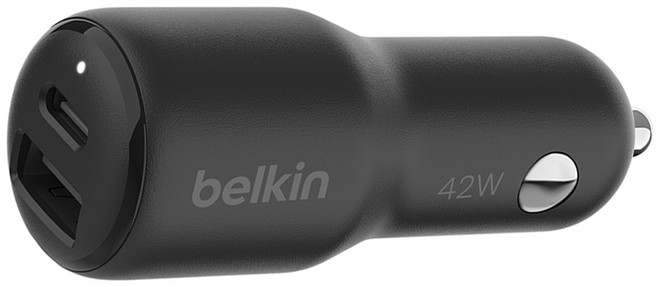벨킨 부스트업 PD 3.1 PPS 42W 듀얼 차량용 충전기, CCB005qcBK, 블랙
