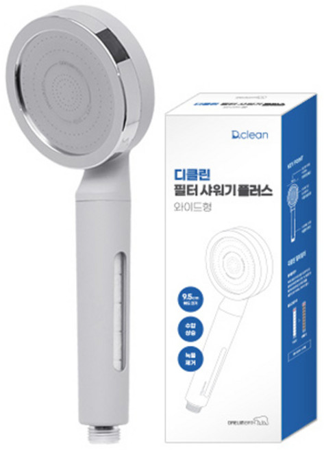 대림바스 디클린 멀티필터 플러스 샤워기 와이드형, 1개, 그레이