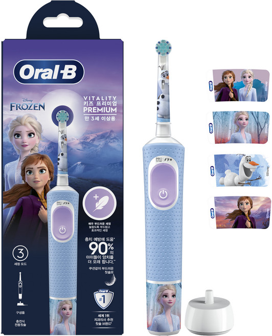 오랄비 바이탈리티 키즈 프리미엄 전동칫솔, 3708, 프로즌, 1개