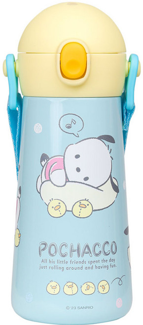 릴팡 더보틀 원터치 어깨끈 이중 스텐 물통, 포차코, 460ml, 1개