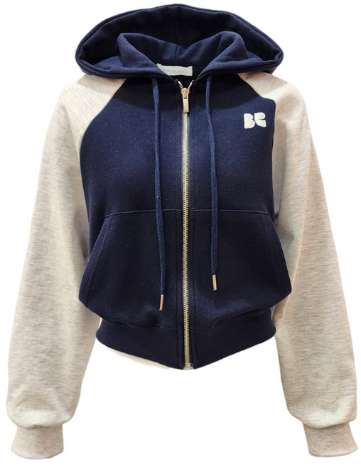 부루앤쥬디 여성용 콤마 배색 후드집업 BQDJP002D