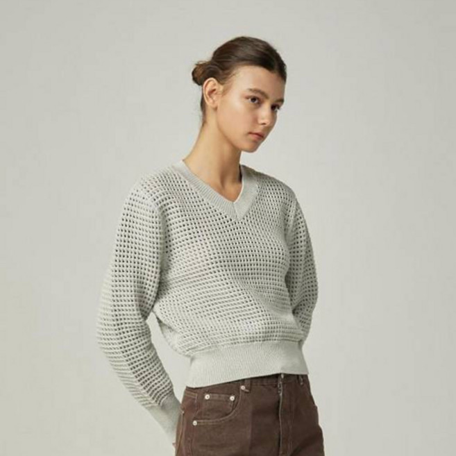 아바몰리 여성용 스카치 펀칭 풀오버 니트