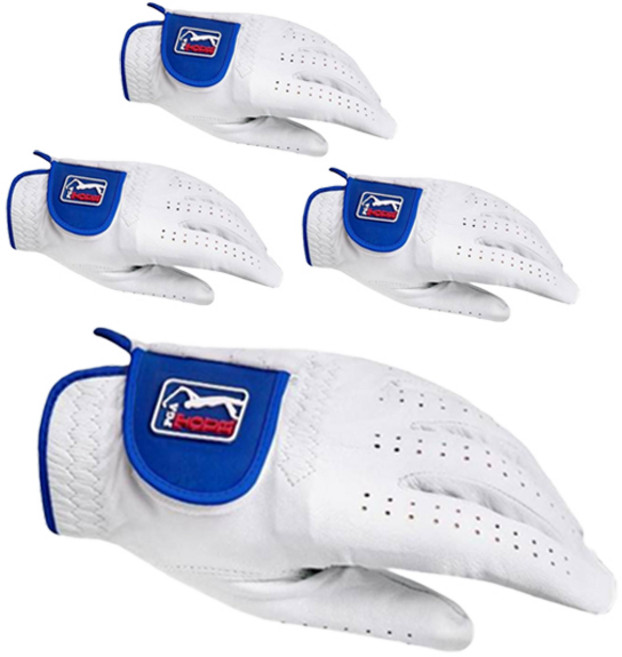 PGA투어 남성용 양피 맥스 프로 골프장갑 왼손용, 화이트, 4개