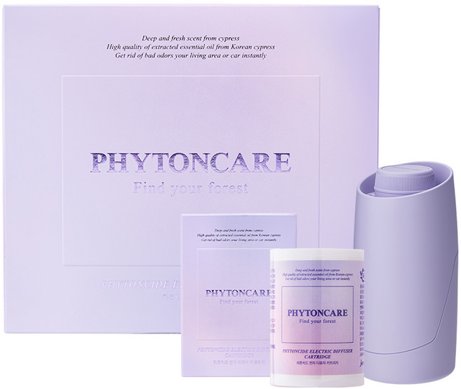 피톤케어 피톤치드 전자 차량용디퓨저 세트 본품, 1세트, 라벤더