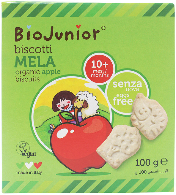 바이오주니어 유기농 사과 비스킷, 100g, 1개