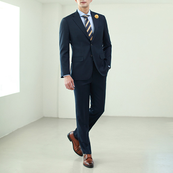 맨잇슈트 남성용 프리미엄 솔리드 슬림핏 정장 재킷 + 팬츠 세트