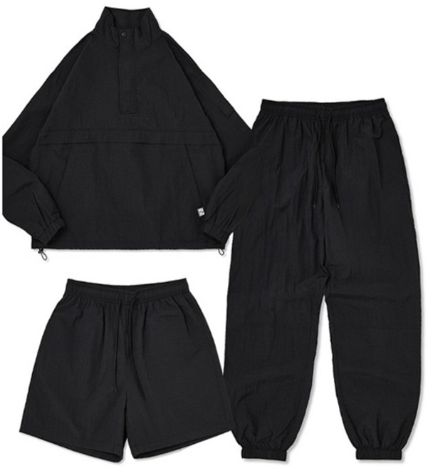 꼼소넛 남녀공용 하이넥 아노락 쓰리피스 풀 셋업 세트 CSOs-004