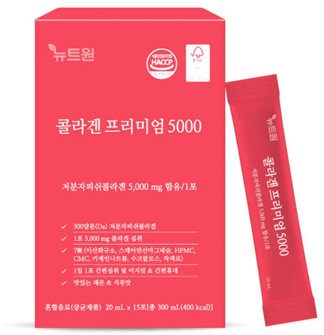 뉴트원 콜라겐 프리미엄 5000 15p, 300ml, 1개 - 쿠팡