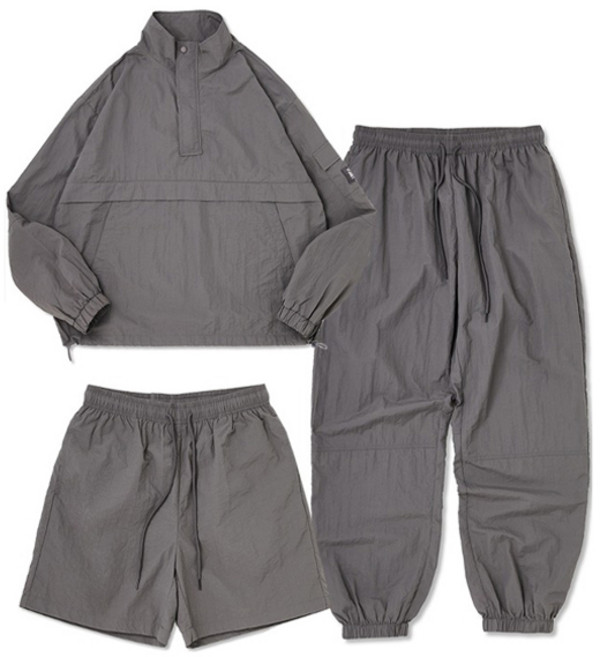 꼼소넛 남녀공용 하이넥 아노락 쓰리피스 풀 셋업 세트 CSOs-004