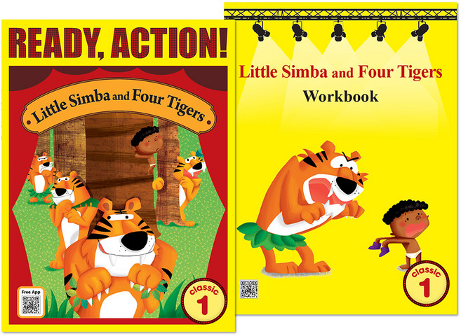 Pack-Ready Action Classic Low : Little Simba and Four Tigers drama book + workbook 세트, A*LIST