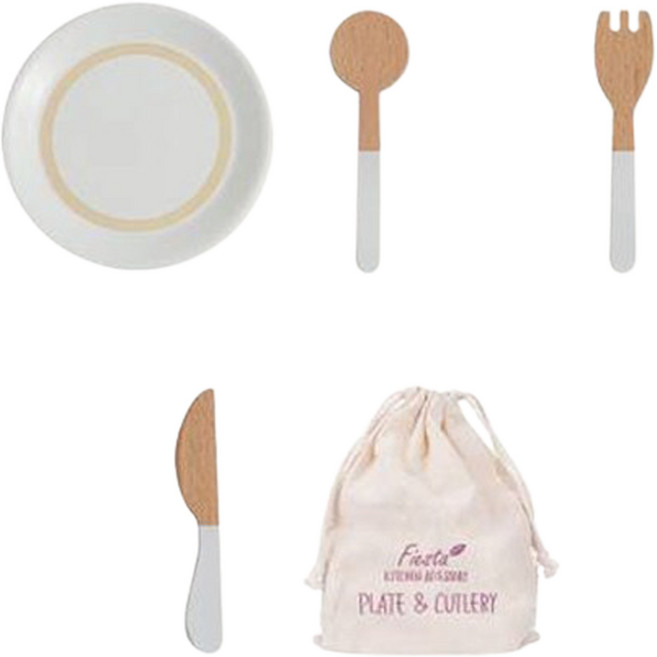 피에스타 원목 소꿉놀이 커트러리 세트, 혼합색상, 1세트