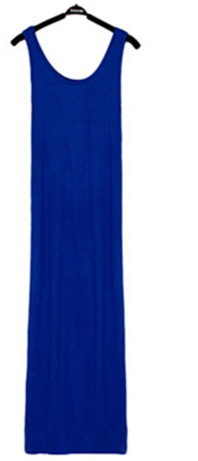 구디프 컴포트 라운드넥 민소매 나시 롱 원피스