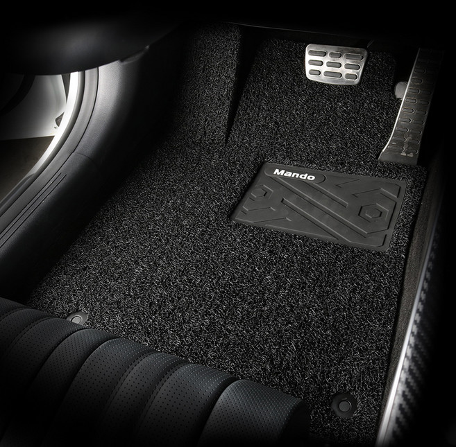 HL만도 컬러풀 와이드 볼륨쿠션 코일 카매트, 현대 제네시스 BH 2008, 블랙