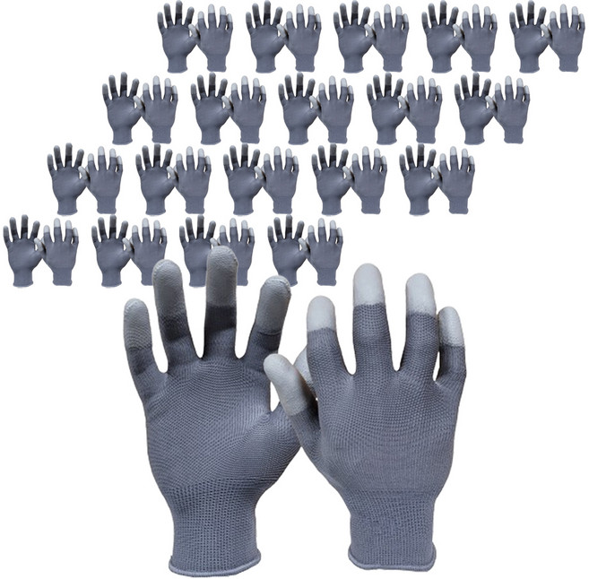 가드맨 PU 탑 손가락 손끝 코팅장갑 L, 그레이, 20개