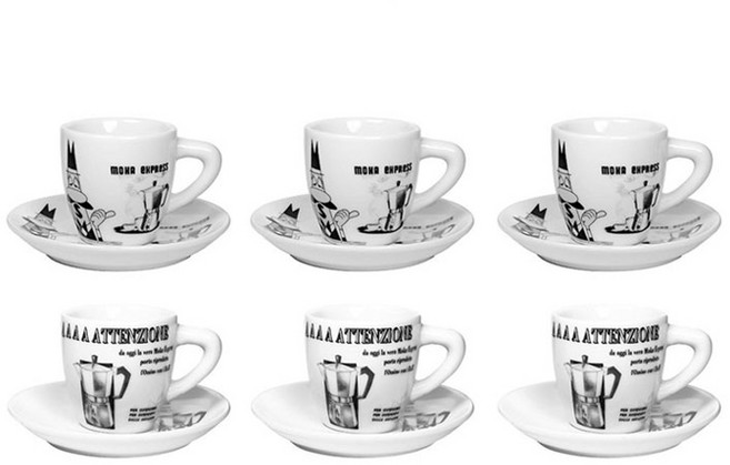 비알레띠 카로셀로 에스프레소잔 6인조세트, 화이트, 1세트