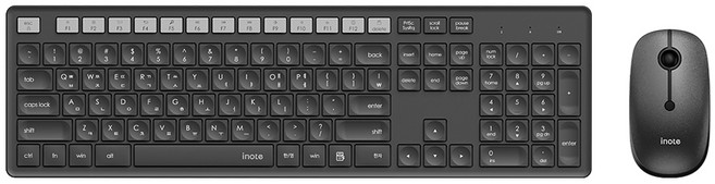 아이노트 퓨전에프앤씨 무선키보드 마우스 세트, KM830R, 블랙, 일반형