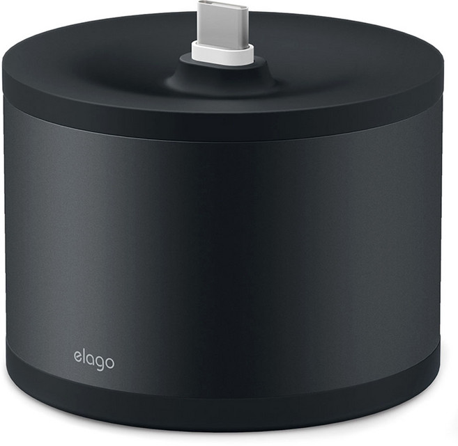 엘라고 D 에어팟 애플티비 리모컨 스탠드 충전거치대 EST-D-USBC-BK, 블랙