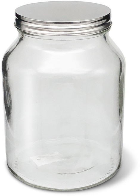 미르코리아 메탈글라스자 원형 유리 담금주병, 3L, 1개