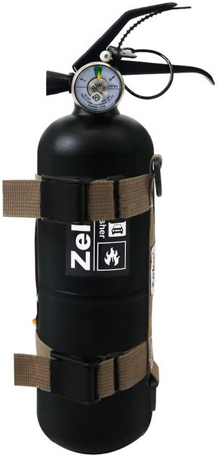 제커 헬로앤코 분말 차량용소화기, 1.5kg, 블랙 + 브라운, 1세트