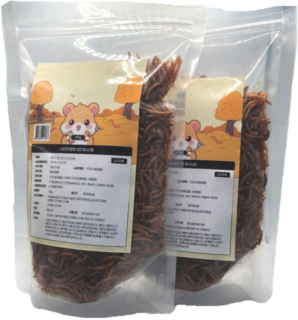 햄찌뀨 햄스터간식 건조밀웜, 160g, 2개