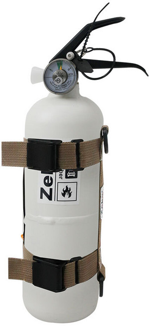 제커 분말 스트랩 차량용소화기 세트, 1.5kg, 화이트 + 브라운, 1세트