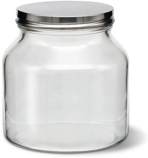 미르코리아 메탈글라스자 원형 유리 담금주병, 2L, 1개