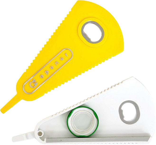 주앤지 다용도 만능 멀티 병따개 주방 오프너 2종 세트, 옐로우 + 화이트, 1세트