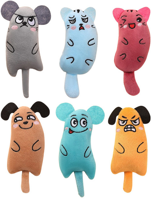 김멍냥 고양이 플러피 캣닢 애착 인형 6종 세트, 혼합색상, 1세트
