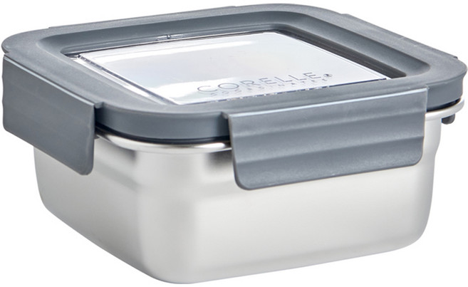 코렐코디네이츠 스텐 밀폐용기 정사각 중 680ml, 1개, 단품