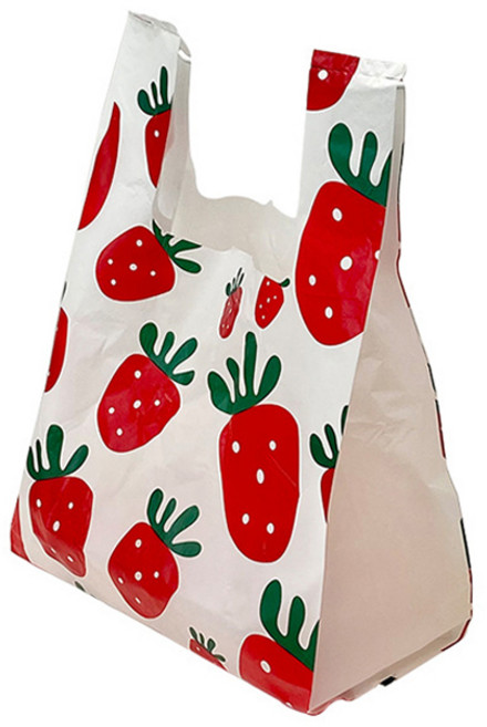 마켓피오 스트로베리 다용도 손잡이 비닐백 소, 100개