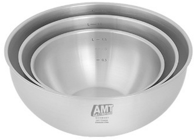 AMT Pro Medical 316Ti 不鏽鋼攪拌碗 3 件套, 主鍋20cm+24cm+28cm, 1組