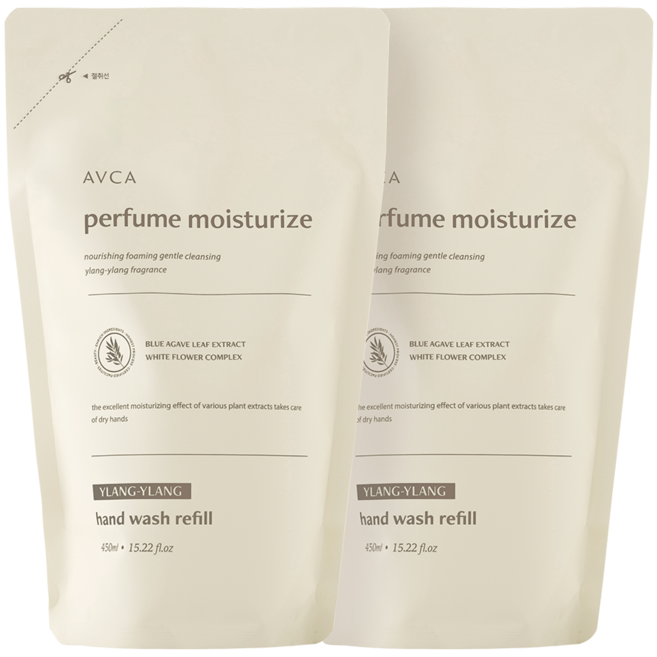 아브카 퍼퓸 핸드워시 대용량 리필 일랑일랑, 450ml, 2개