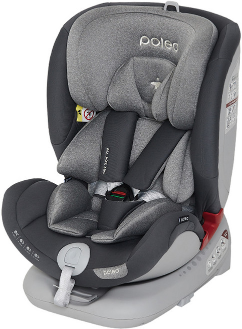 폴레드 올에이지 360 회전확장형 카시트 고정형 + 락킹벨트, 새틴실버