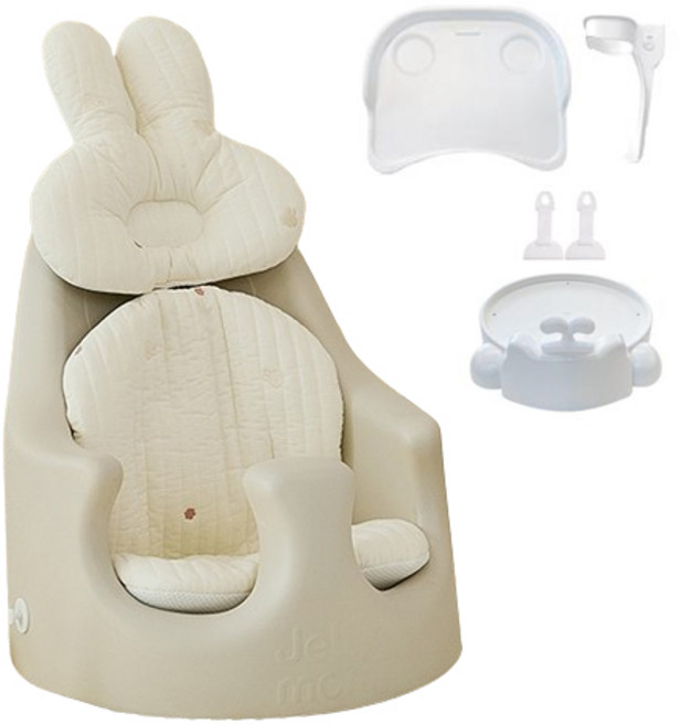 젤리맘 무나 부스터 체어 + 카트 + 트레이 + 토토 2종 세트, 애쉬크림(의자), 1세트