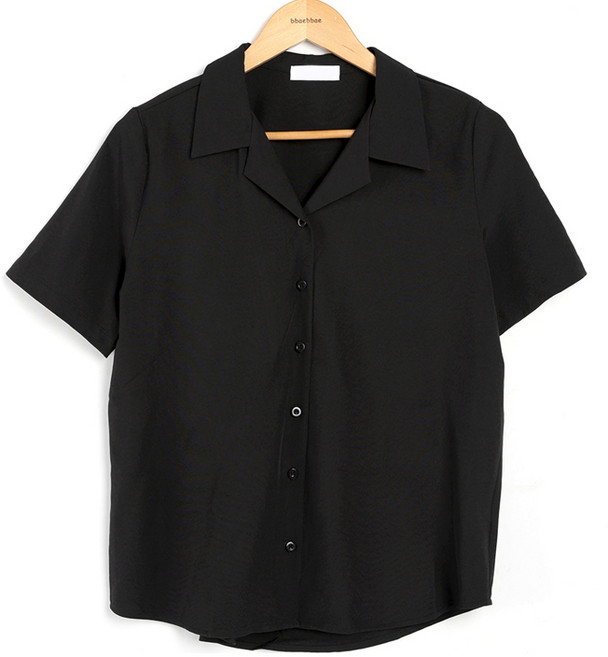 빼빼 여성용 카라넥 링클프리 오픈버튼 반팔 셔츠 블라우스