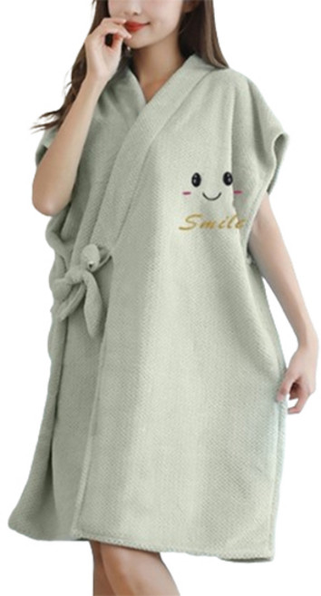 소니오 스트랩 스마일 잠옷 샤워 가운 ONE SIZE, 14 그린 반팔, 1개