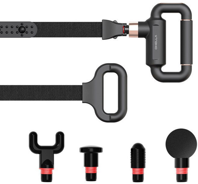 오엘라 무선 진동 벨트 마사지건 블랙, OH-MG07BK