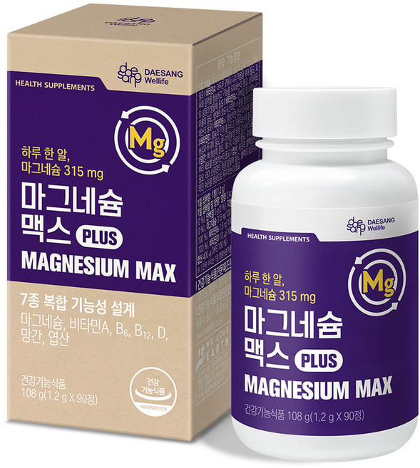 대상웰라이프 마그네슘 맥스 108g, 90정, 1개