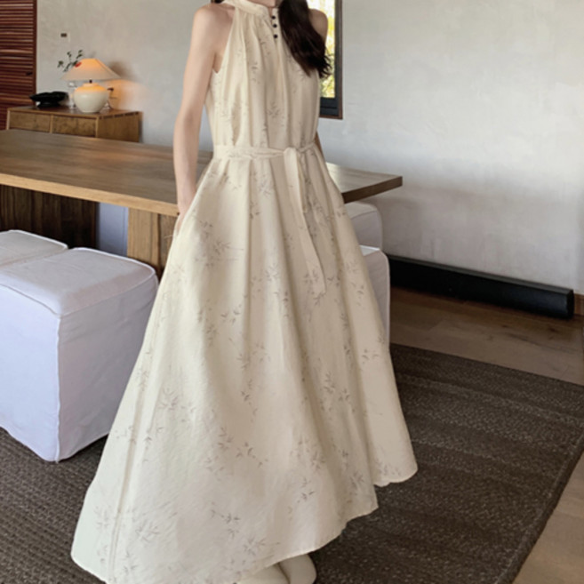 비비에모 여리여리 여신핏 리본 포인트 롱 원피스 06628 빅사이즈 포함