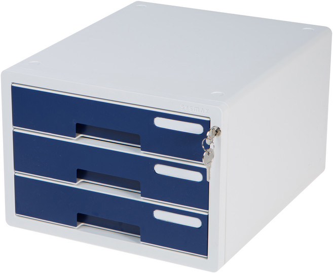 시스맥스 시스템 컬러 서류함, 네이비, 3단