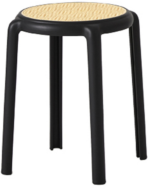 한샘 라탄 스툴, 블랙, 1개
