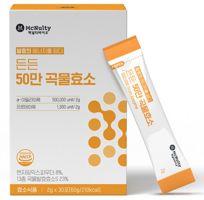 맥널티바이오 든든 50만 곡물효소 30포, 60g, 1개