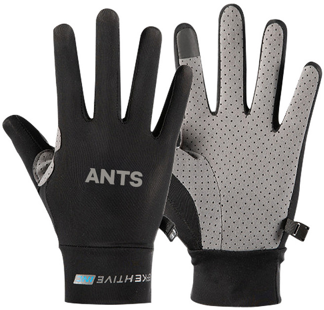 앤티스 통기성 스판 바이크 터치장갑, 블랙