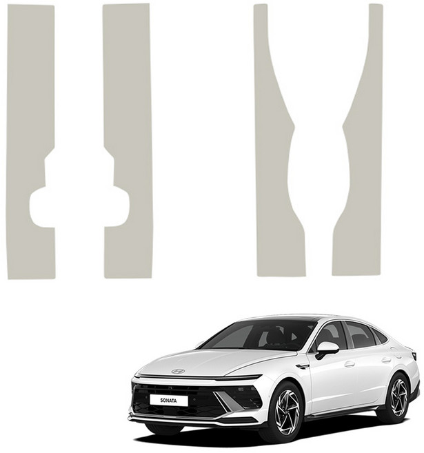 메이튼 쏘나타 디 엣지 튜닝 도어커버 가죽 순정 컬러 SC 도어스텝 커버 세트, 웜그레이