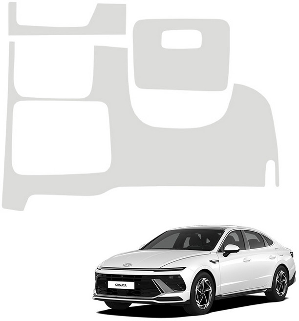 메이튼 순정 컬러 가죽 핸들하단 스크래치 커버, 현대 쏘나타 디 엣지, 라이트그레이