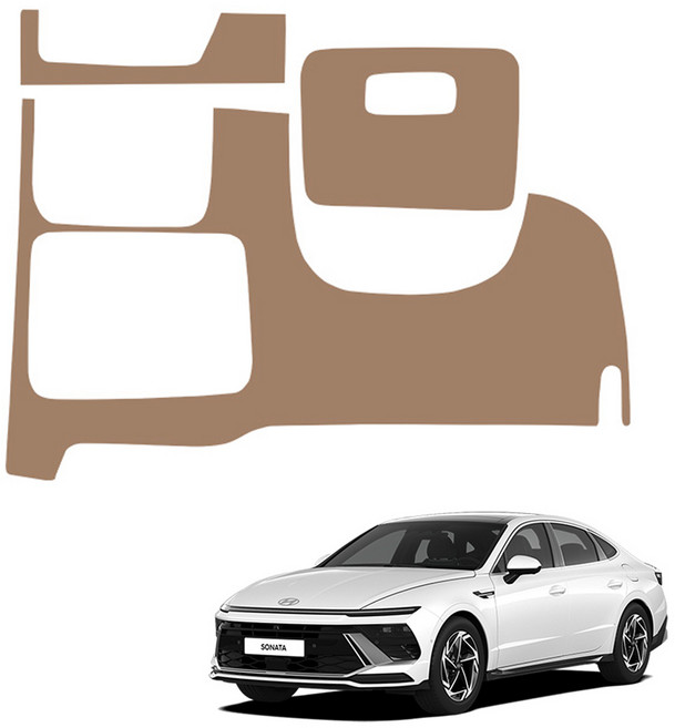 메이튼 순정 컬러 가죽 핸들하단 스크래치 커버, 현대 쏘나타 디 엣지, 인디고브라운